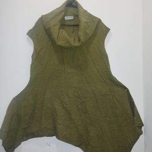 bryn Walker Linen Olive Cowl Neck Tunic